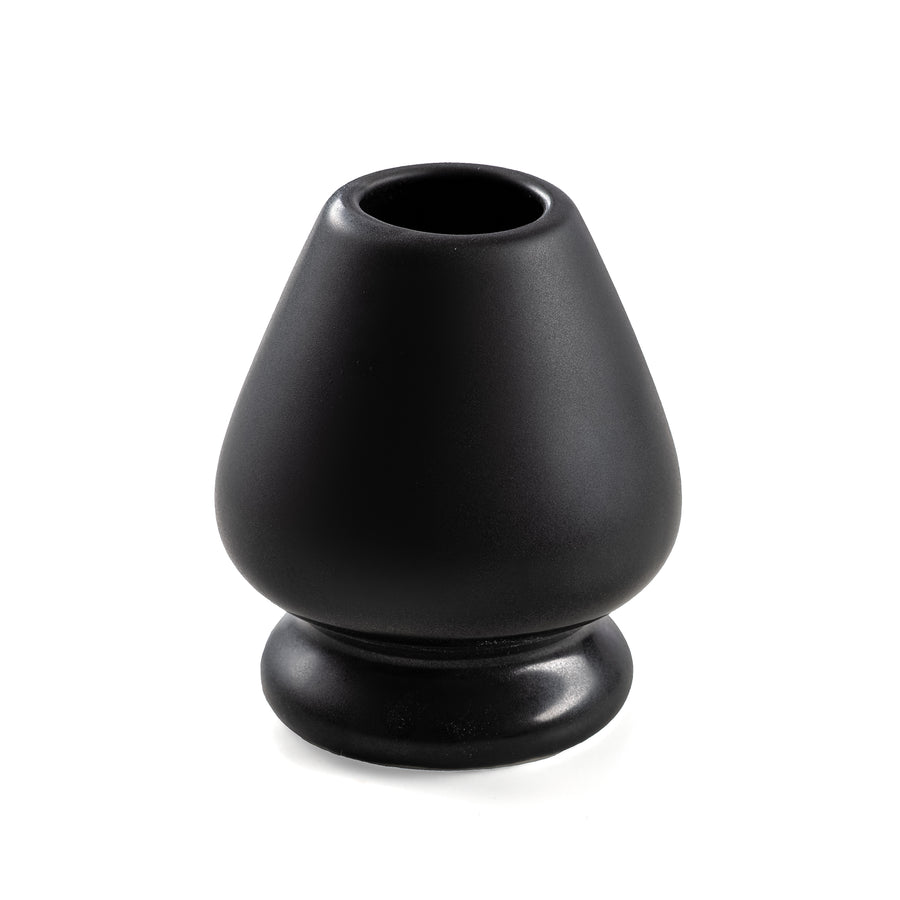 Soporte de cerámica negra naoshi para chasen, batidor de matcha